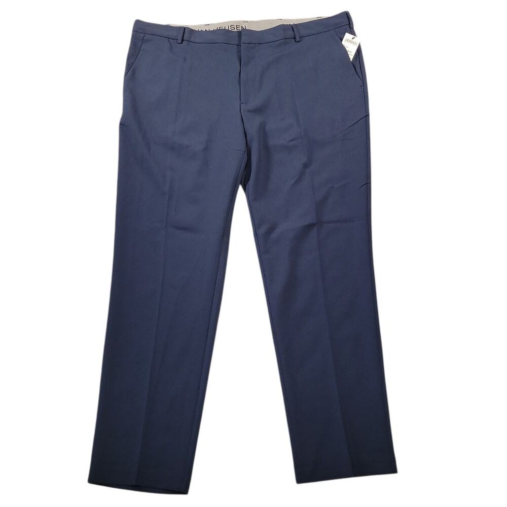 NWT Van Heusen Slim Dress Pants 42x32 Navy Stretch Office Workwear
